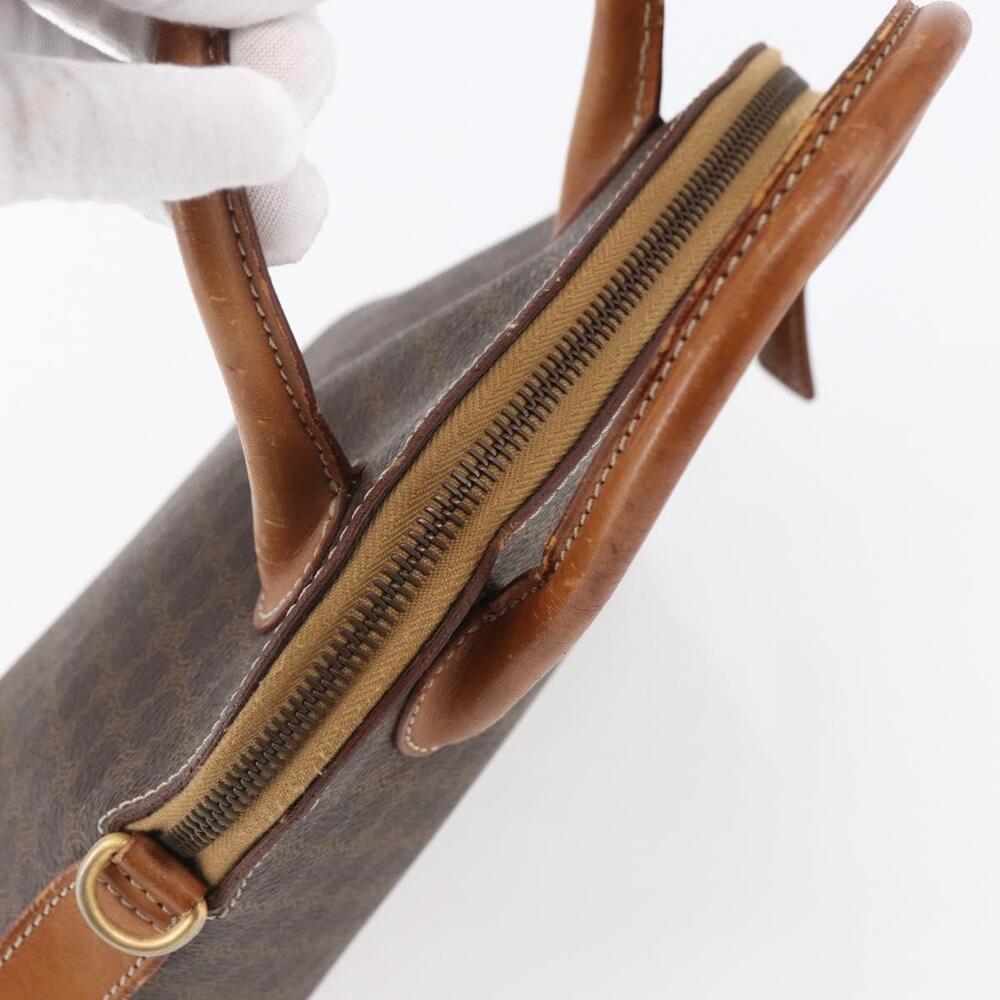 CELINE Macadam Canvas Hand Bag PVC Leather Brown Auth ki6076 - Picture 6 of 16